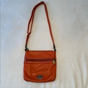 Vintage Fossil Orange  Crossbody Bag Adjustable Strap